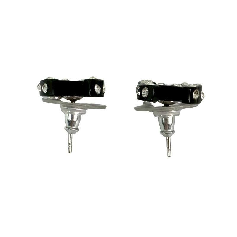 Chanel Coco Mark Motif Plastic Rhinestone Earrings Accessories 04A — view 4