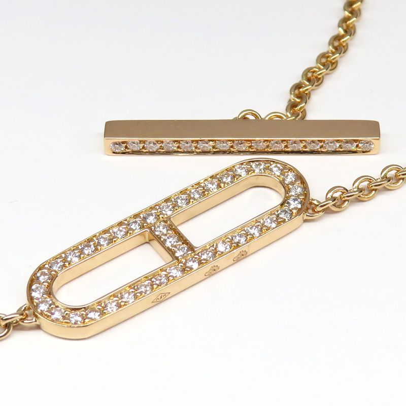 Hermes Necklace Eva-chaine D'ancre Lariat B Rose Gold Diamond — view 3