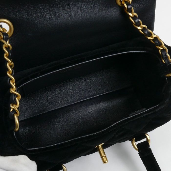 Chanel Velvet Mini Beau Ring 2024 VIP Christmas 2 way Shoulder Bag Black — view 5