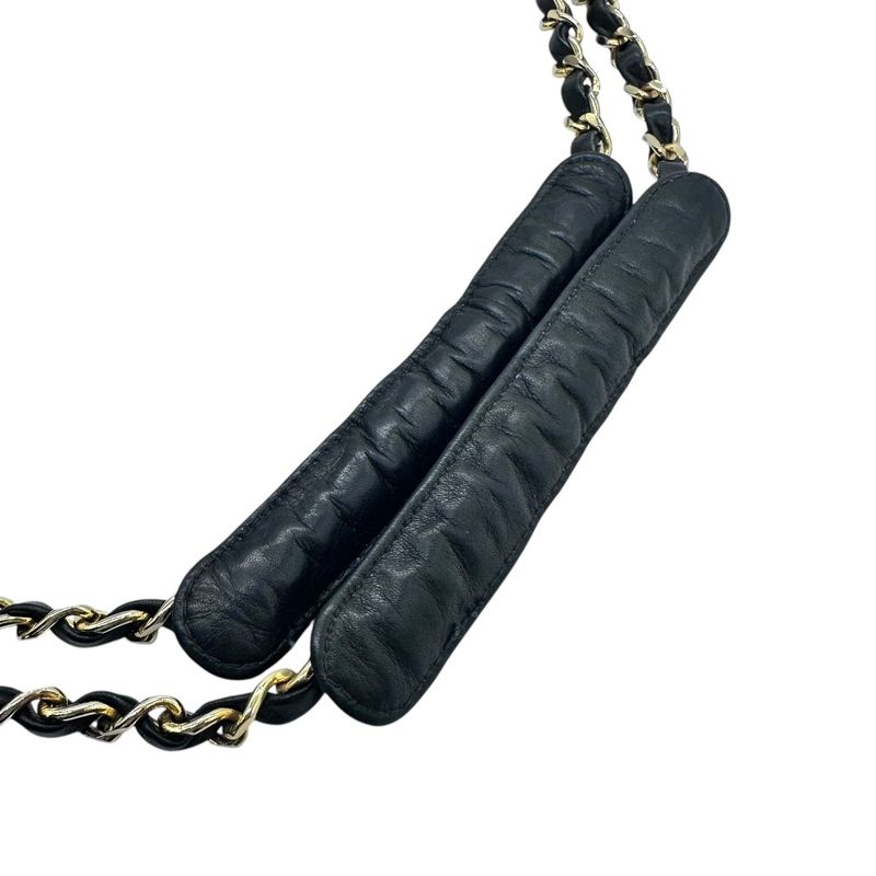Chanel Quilted Chain Shoulder Bag Black 1877 — view 6