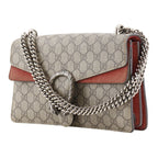 Gucci Duonisos Chain Shoulder GG Supreme Canvas And Suede Brown — view 2