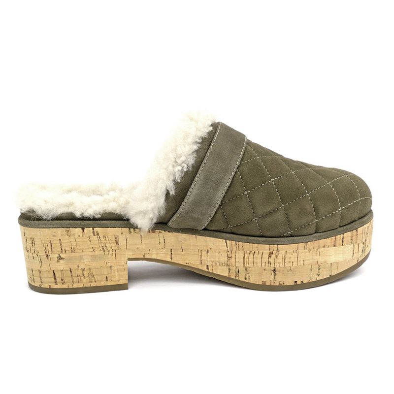 Chanel 21 B Clog Sabot Sandals Khaki Gdhardware Size 36 Shoes — view 2