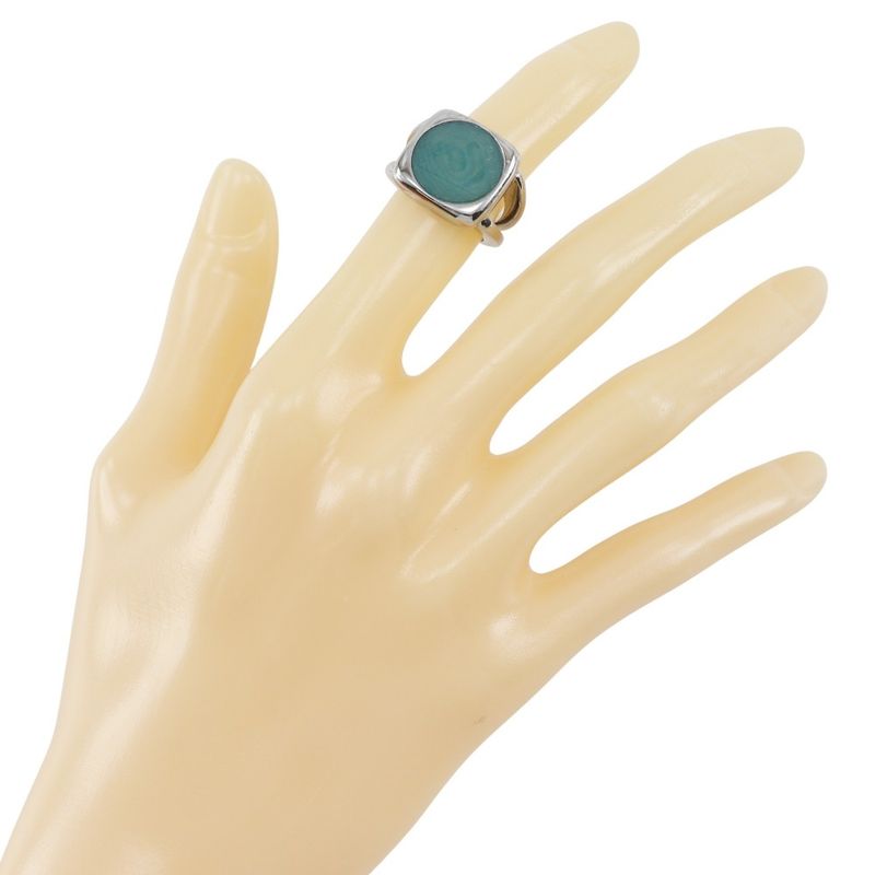 Hermes Corozo Metal Size 10.5 Silver 10.1 g Ring — view 3