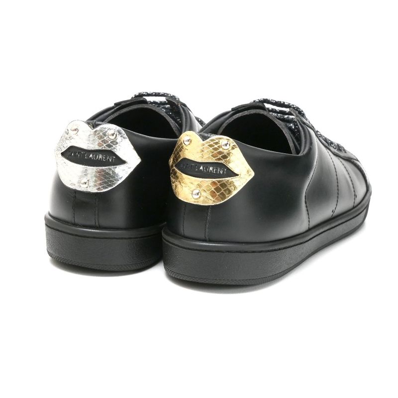 Saint Laurent Paris Sneakers Size 37 low Cut Rip Patch Leather Shoes — view 3
