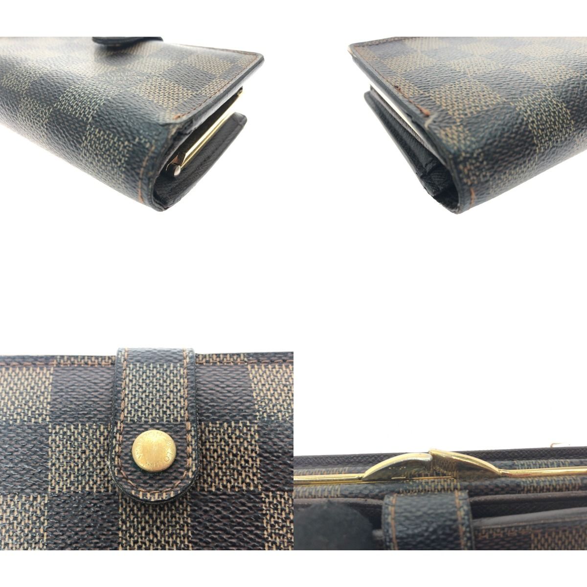 Louis Vuitton Damier Portefeuille Viennois Clasp Bifold Wallet Brown — view 8