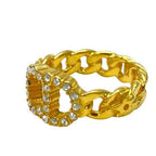Christian Dior Ring Accessories Jewelry Small CD Logo GP Rhinestone — view 5