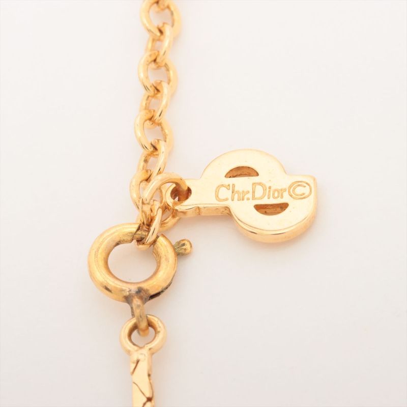 Christian Dior Heart Necklace GP With Rhinestones — view 5