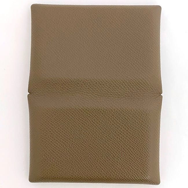 Hermes Card Case Calvi Beige Etoupe — view 6