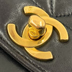 Chanel Quilted Diana Flap Lambskin Chain Shoulder Bag Black — view 6