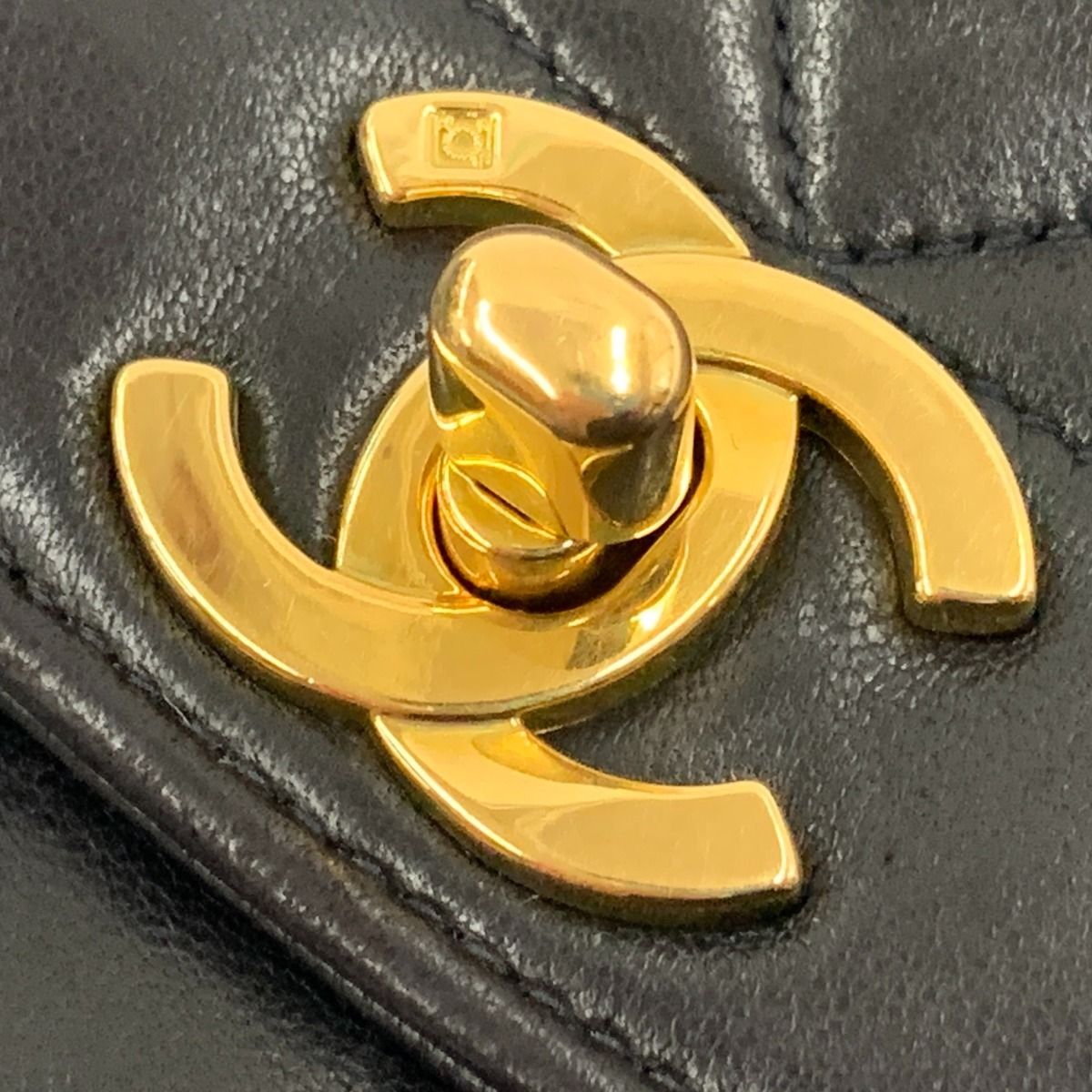 Chanel Quilted Diana Flap Lambskin Chain Shoulder Bag Black — view 6