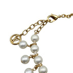 Louis Vuitton Bracelet Pearl River M1685 a Monogram Flower Logo White — view 8
