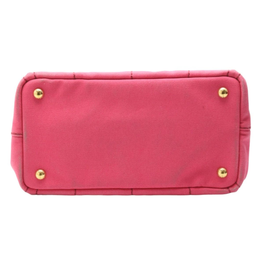 Prada 1 Bg439 Cotton Canvas Tote Bag Canapa Mini Pink — view 6