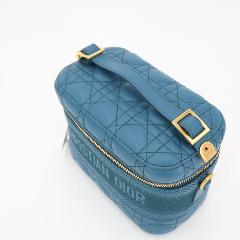 Christian Dior Travel Cannage Stitch Leather Small Vanity Shoulder Bag — view 6