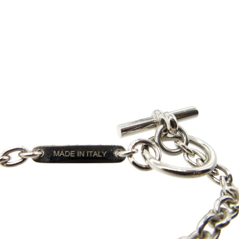 Hermes Mobile H Necklace Metal Buffalo Horn Silver Brown 0372 — view 5