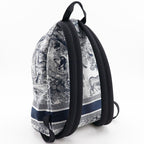 Christian Dior Small Backpack Toile de Jouy M6108 Sntj Nylon Black White — view 3