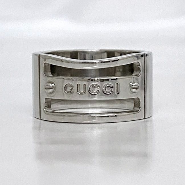Gucci Logo Ring Silver Size 19 — view 4