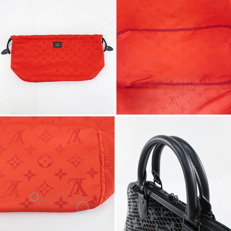 Louis Vuitton Alma PM Monogram Lace Handbag Black Red — view 9
