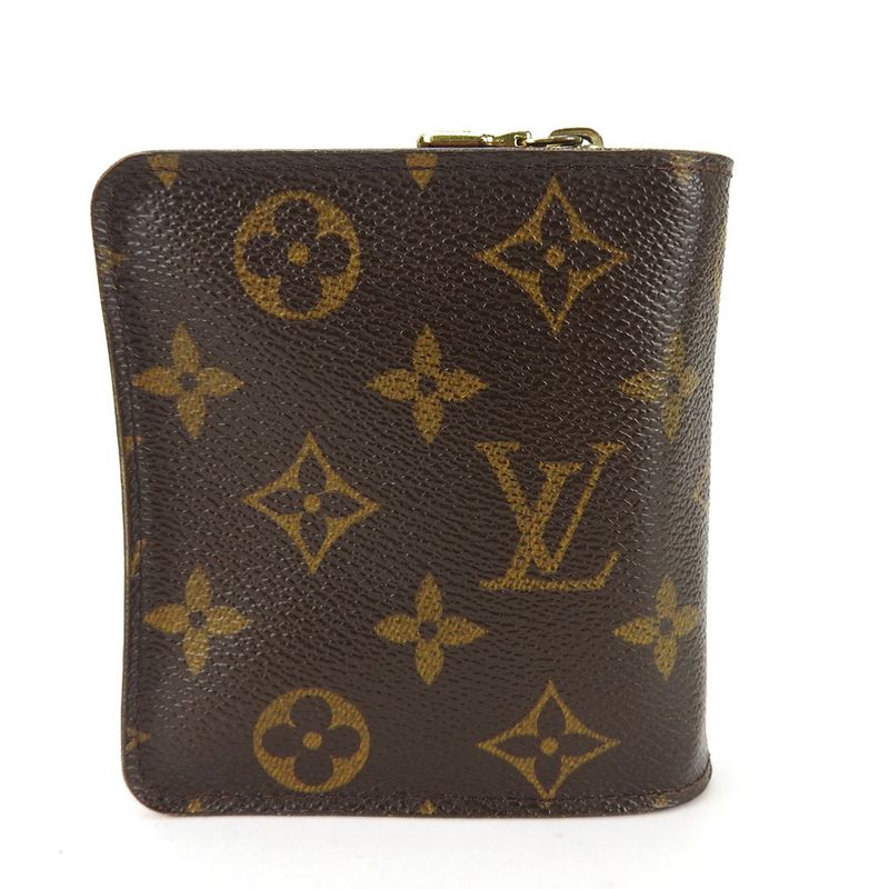 Louis Vuitton Bifold Wallet Compact Zip Monogram Canvas Brown Goldhardwar — view 3