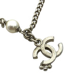 Chanel Bracelet C21 B Coco Mark Accessories Jewelry Faux Pearl Rhinestone Silver — view 7