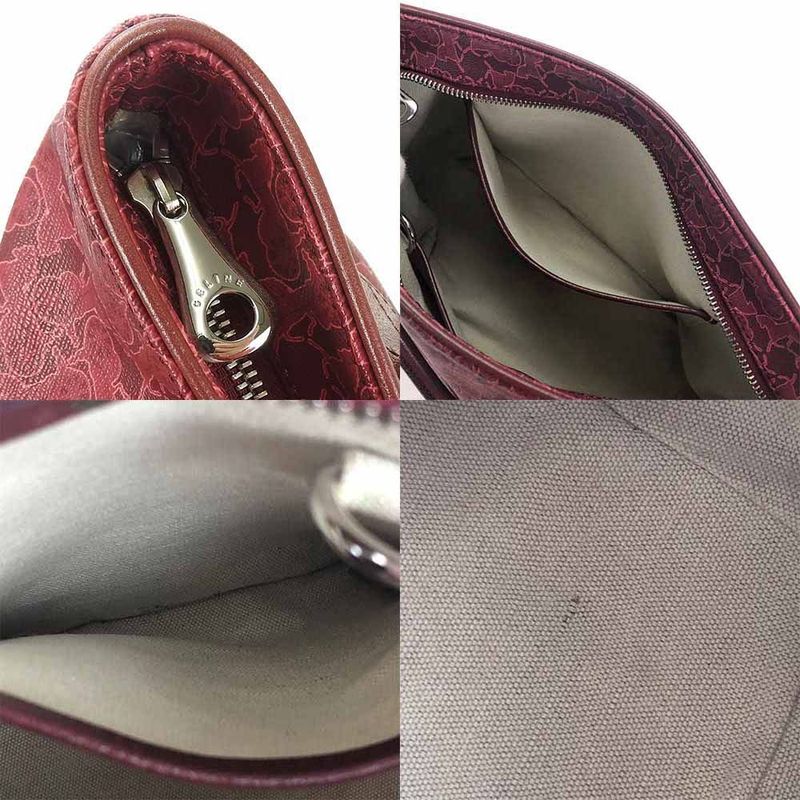 Celine Handbag Leather Bordeaux Pink Horse-drawn Carriage For Everyday Use — view 5