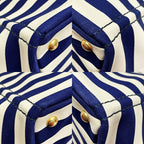 Prada Canapa B2642 B Navy Ivory Tote Canvas — view 7