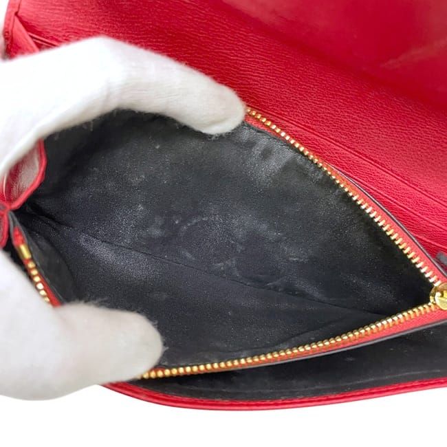 Loewe Foldable Long Wallet Continental Red Anagram — view 8