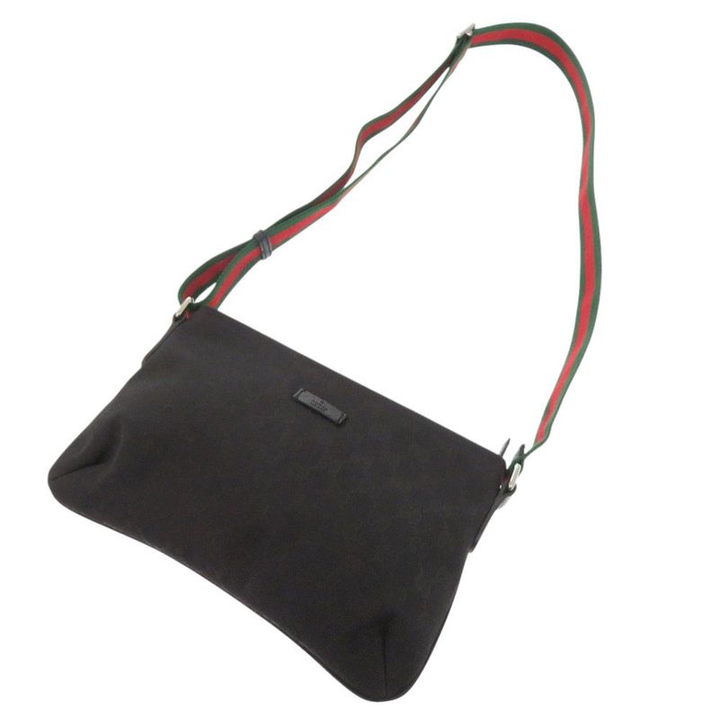 Gucci Sherry Line GG Canvas Leather Black Shoulder Bag 1412 — view 5