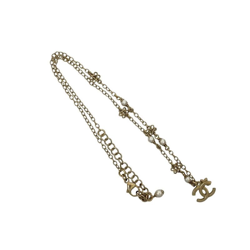 Chanel Coco Mark Faux Pearl Chain Necklace Pendant 23CK — view 5