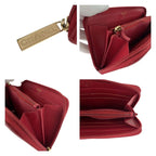 Chanel Coco Mark Red Gold Hardware Leather Long Wallet Round Zipper — view 7