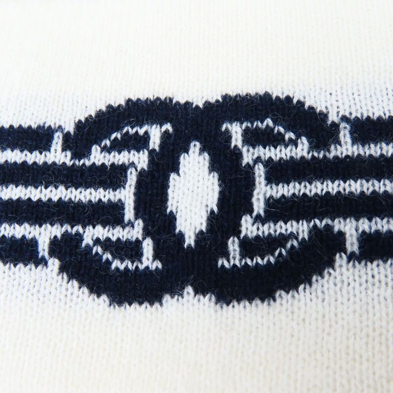 Chanel Knit Cap Cashmere Cotton White Black Hat Coco Mark Apparel — view 3