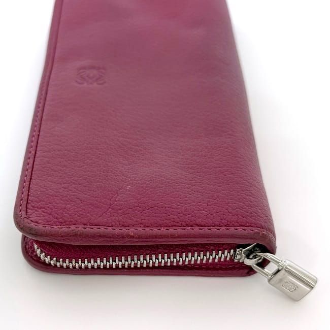 Loewe Round Zipper Long Wallet Pink Amazona Leather — view 6