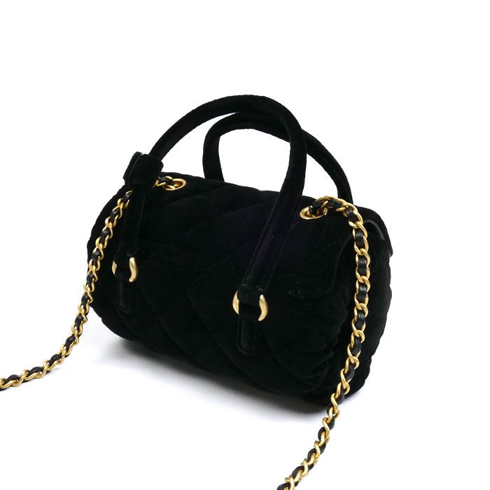 Chanel Velvet Mini Beau Ring 2024 VIP Christmas 2 way Shoulder Bag Black — view 2