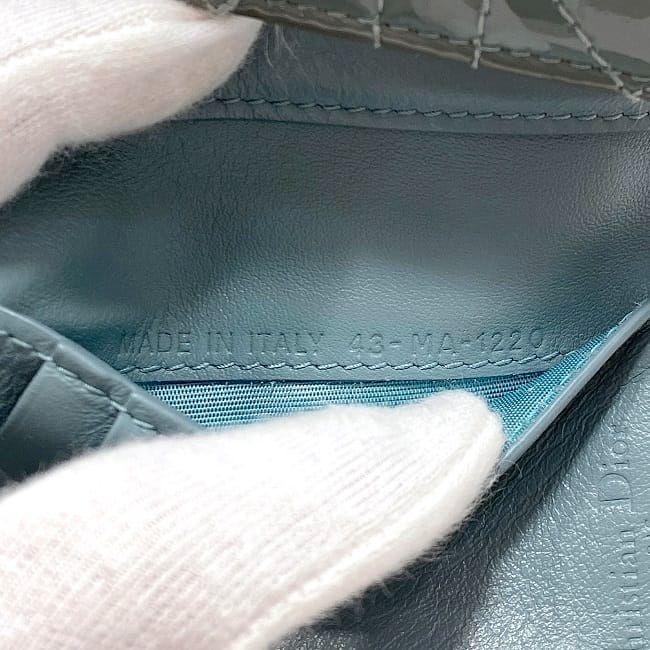 Christian Dior Trifold Wallet Gray Lady Cannage — view 9