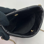 Chanel Coco Mark Quilted Chain Shoulder Bag Black Lambskin Phone Case — view 2