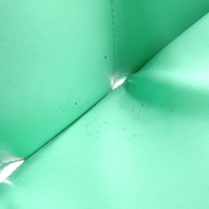 Bottega Veneta Intrecciato Compact Wallet Calf Silver Hardware Green Trifold — view 6