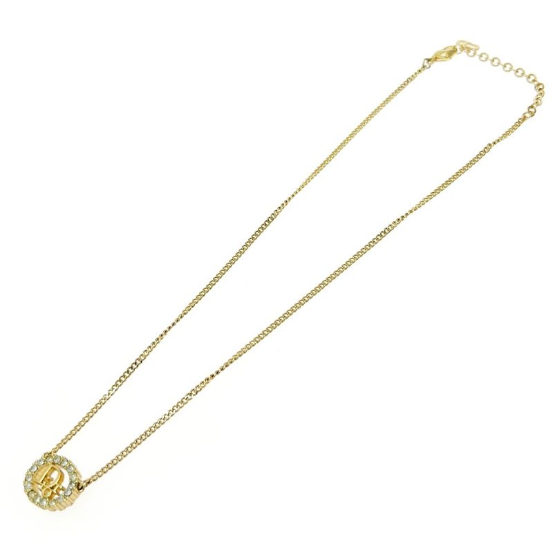 Christian Dior GP Rhinestone Logo Oval Necklace — view 4