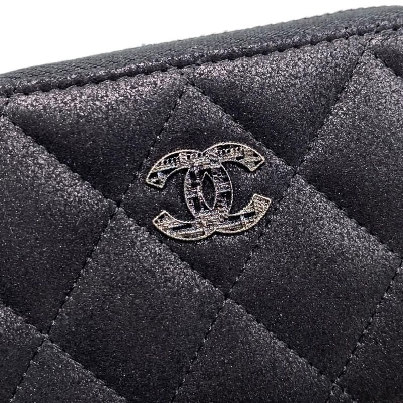 Chanel Card Case Coin Chain Me Purse Quilted Goatskin Coco Mark — view 6