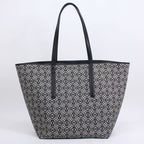 Loewe Leather Canvas Navy Black Tote Bag Silver B533 Z73 X08 — view 3