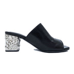 Hermes Sandals Glossy 60 BK Black Silver Size 38 Chaine D'ancre — view 2