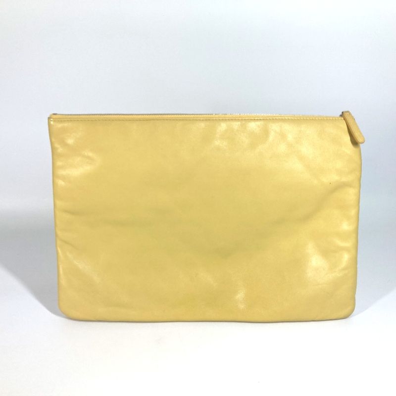 Chanel Clutch Bag Coco Havana Car Logo Leather Yellow — view 2