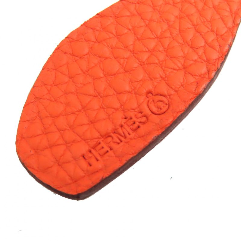 Hermes Petite Ash Beaver Epson Togo Bag Charm Pink Orange With Box Large — view 6