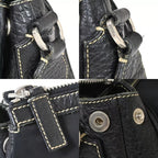 Prada Shoulder Bag Diagonal Black Leather 35 Bs145 — view 8