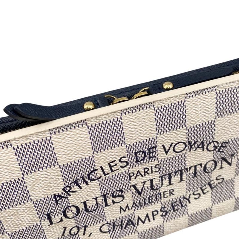 Louis Vuitton Bifold Long Wallet Portefeuille Antholite Damier Azur — view 6
