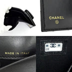 Chanel Small Flap Wallet Black Gold Hardware Shiny Calfskin — view 8