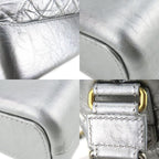 Chanel Shoulder Bag Gabrielle Chain Large Hobo Leather Silver Metallic — view 5