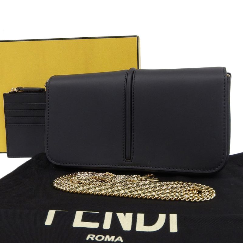 Fendi Chain Shoulder Black Bag — view 2