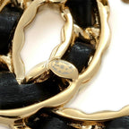 Chanel Logo Earrings Gold Black — view 7
