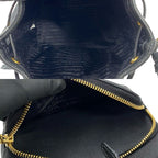 Prada Duet Logo Leather Canvas 2-Way Mini Shoulder Bag Handbag