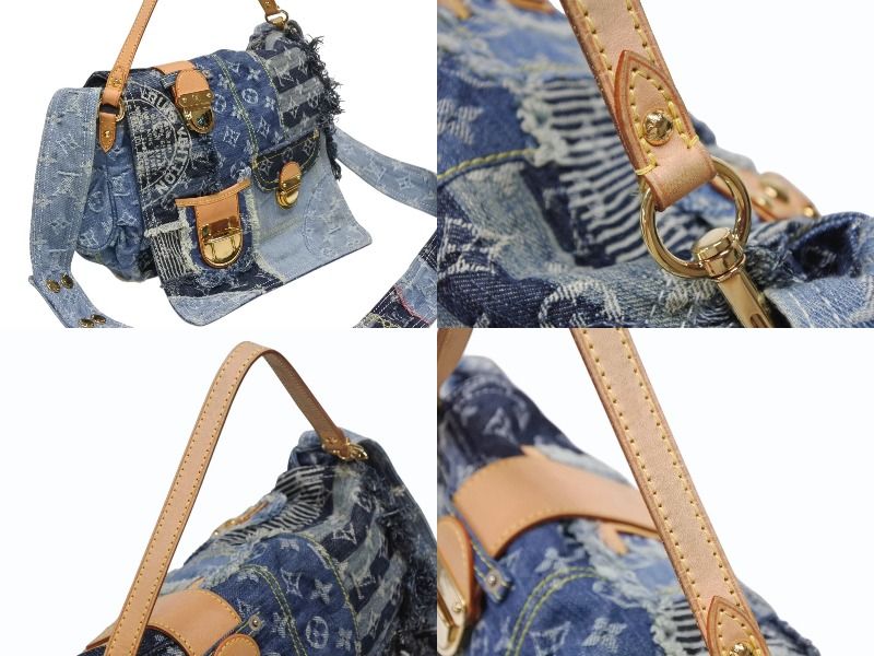 Louis Vuitton Patchwork Posty Messenger Bag Monogram Denim Blue — view 4