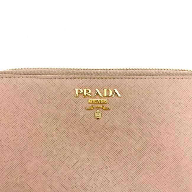 Prada Round Zipper Long Wallet Beige 1 Ml506 — view 6